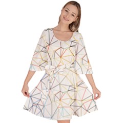 Geometric Pattern Abstract Shape Velour Kimono Dress