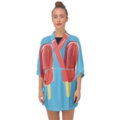 Ice Cream Half Sleeve Chiffon Kimono