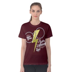 Lightning Scar (maroon Solid) Women s Cotton Tee