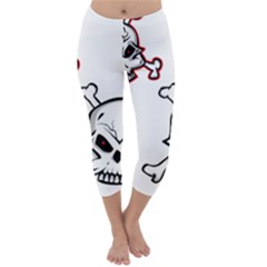 Illustration Vector Skull Capri Winter Leggings  by Mariart