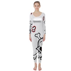 Illustration Vector Skull Long Sleeve Catsuit by Mariart