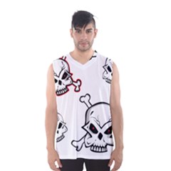 Illustration Vector Skull Men s Basketball Tank Top