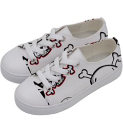 Illustration Vector Skull Kids  Low Top Canvas Sneakers by Mariart