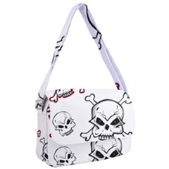 Illustration Vector Skull Courier Bag by Mariart