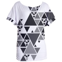 Gray Triangle Puzzle Women s Oversized Tee