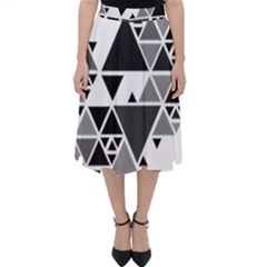 Gray Triangle Puzzle Classic Midi Skirt