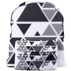 Gray Triangle Puzzle Giant Full Print Backpack by Mariart
