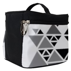 Gray Triangle Puzzle Make Up Travel Bag (small) by Mariart