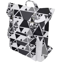 Gray Triangle Puzzle Buckle Up Backpack by Mariart