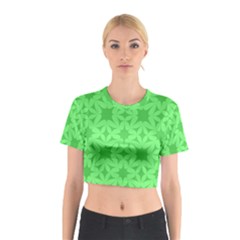 Green Magenta Wallpaper Seamless Pattern Cotton Crop Top by Mariart