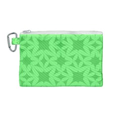 Green Magenta Wallpaper Seamless Pattern Canvas Cosmetic Bag (medium)