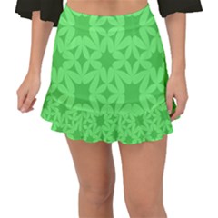 Green Magenta Wallpaper Seamless Pattern Fishtail Mini Chiffon Skirt