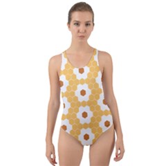 Hexagon Honeycomb Cut-out Back One Piece Swimsuit