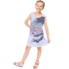 Illustration Skull Rainbow Kids  Tunic Dress by Mariart