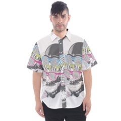 Illustration Skull Rainbow Men s Short Sleeve Shirt