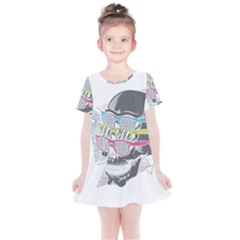 Illustration Skull Rainbow Kids  Simple Cotton Dress