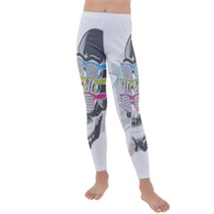 Illustration Skull Rainbow Kids  Lightweight Velour Leggings