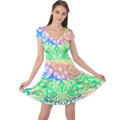 Hippie Fabric Background Tie Dye Cap Sleeve Dress by Mariart