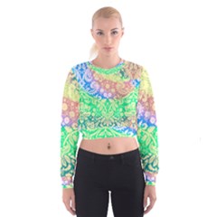 Hippie Fabric Background Tie Dye Cropped Sweatshirt by Mariart