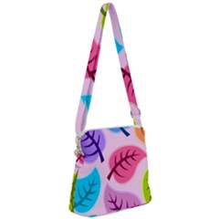 Leaves Background Beautiful Zipper Messenger Bag