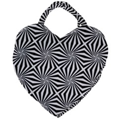 Line Stripe Pattern Giant Heart Shaped Tote