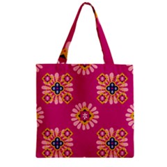 Morroco Tile Traditional Zipper Grocery Tote Bag by Mariart