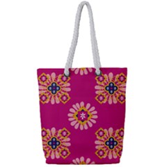 Morroco Tile Traditional Full Print Rope Handle Tote (small)