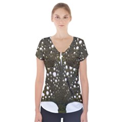 Leaf Tree Short Sleeve Front Detail Top by Mariart