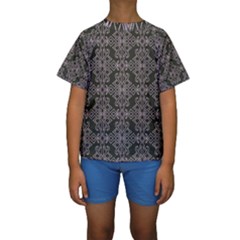 Line Geometry Kids  Short Sleeve Swimwear