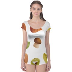 Leaves Mushrooms Boyleg Leotard 