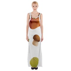 Leaves Mushrooms Maxi Thigh Split Dress