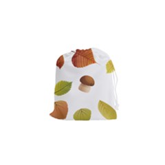 Leaves Mushrooms Drawstring Pouch (xs) by Mariart