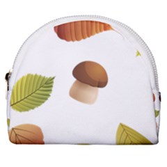 Leaves Mushrooms Horseshoe Style Canvas Pouch
