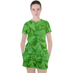 Mosaic Tile Geometrical Abstract Women s Tee And Shorts Set