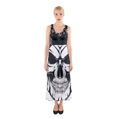 Kerchief Human Skull Sleeveless Maxi Dress by Mariart