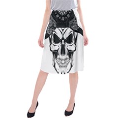 Kerchief Human Skull Midi Beach Skirt by Mariart