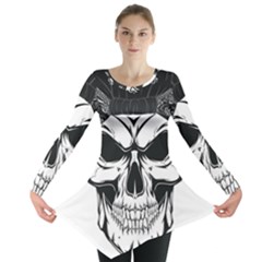 Kerchief Human Skull Long Sleeve Tunic  by Mariart