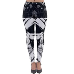 Kerchief Human Skull Lightweight Velour Leggings by Mariart