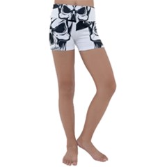 Kerchief Human Skull Kids  Lightweight Velour Yoga Shorts