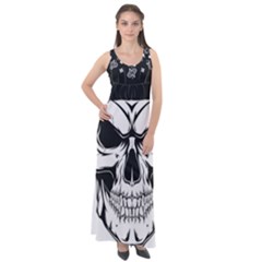 Kerchief Human Skull Sleeveless Velour Maxi Dress by Mariart