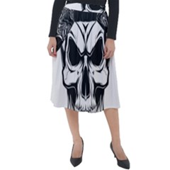 Kerchief Human Skull Classic Velour Midi Skirt  by Mariart