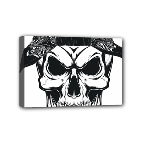 Kerchief Human Skull Mini Canvas 6  X 4  (stretched)