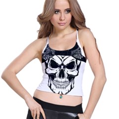 Kerchief Human Skull Spaghetti Strap Bra Top by Mariart