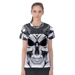 Kerchief Human Skull Women s Sport Mesh Tee