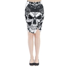 Kerchief Human Skull Midi Wrap Pencil Skirt by Mariart