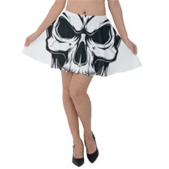 Kerchief Human Skull Velvet Skater Skirt by Mariart