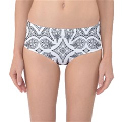 Mandala Line Art Mid-waist Bikini Bottoms