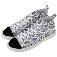 Mandala Line Art Men s Mid-top Canvas Sneakers by Mariart