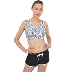 Mandala Line Art V-back Sports Bra