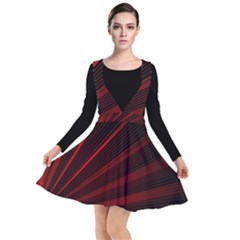 Line Geometric Red Object Tinker Plunge Pinafore Dress